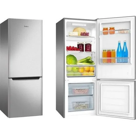 Amica KGCL 384 160 E 205L Fritstående Fryseskab, Inox