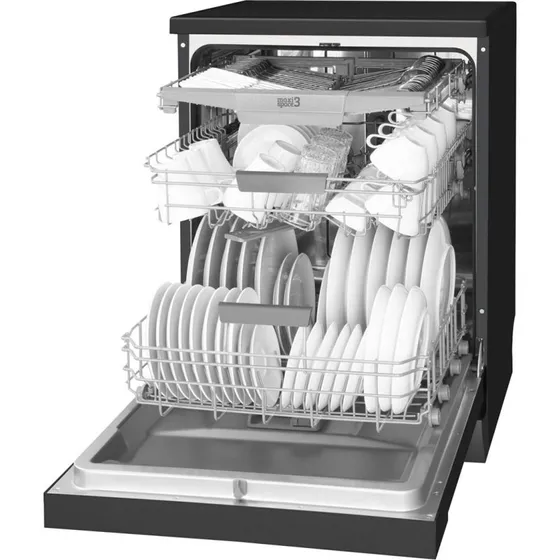Amica DFM66C8EOIBH fritstående opvaskemaskine, sort, 14 kuverter