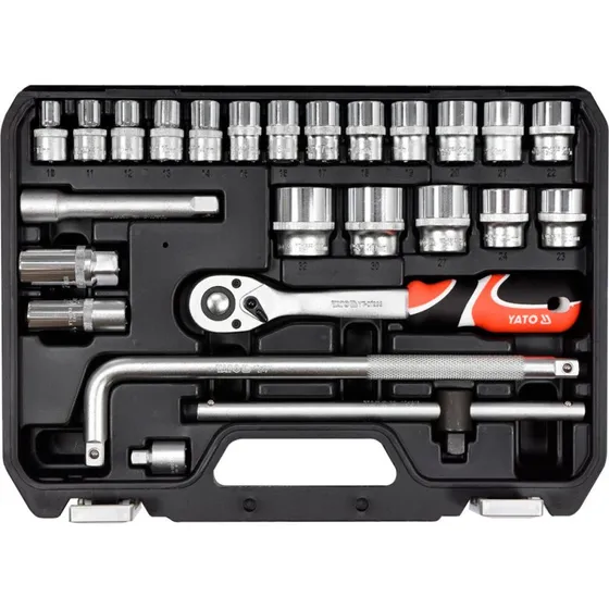 Yato YT-38741 1/2" Topnøgle Sæt, 25 dele