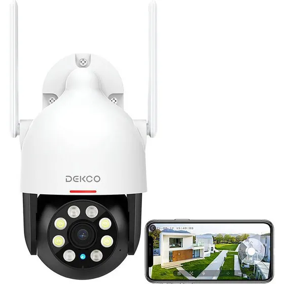 DEKCO DC5L Udendørs IP-Kamera 2K QHD, WiFi, 166° Vidvinkel