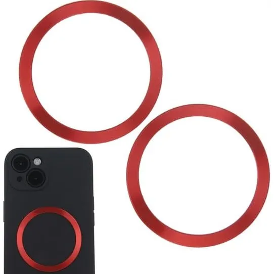 TFO 2 stk Magnetisk Ring til MagSafe Trådløs Laddning, Rød