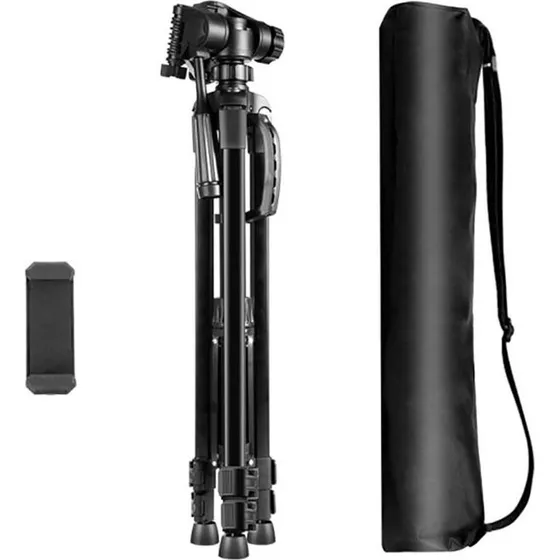Puluz Aluminum Live Selfie Tripod med 3D Hoved (Sort)