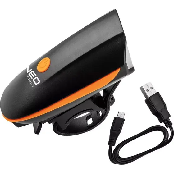 Neo Tools 91-004 Cykelforlygte med USB-opladeligt Batteri, 3W, 250lm, IPX4