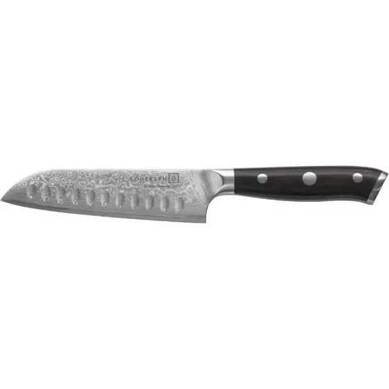 Kohersen Elegance Santokukniv, Damaskusstål, 12,7 cm, Ebony