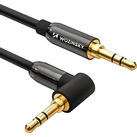 Wozinsky Vinklet AUX-Kabel 1,5m Sort