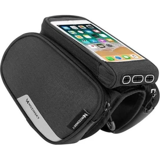 Wozinsky WBB7BK Cykeltaske 1,5L med Aftageligt Telefoncover - Sort