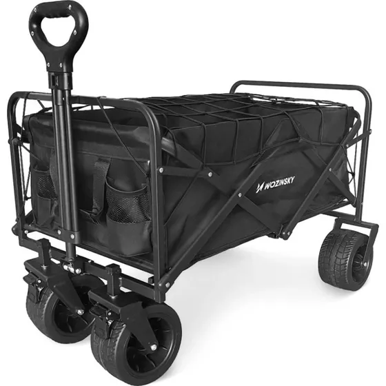 Wozinsky WZP-100 Strandvogn med Brede Hjul, Sort, Max 100kg