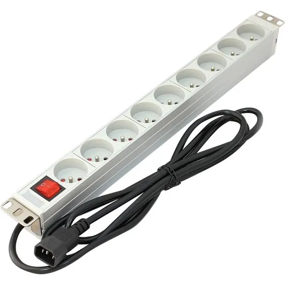 DIGITUS A-19-STRIP-4-IMP 9-stik 1U Rack PDU 2m Hvid