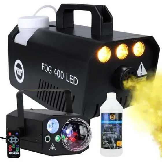 Light4Me GIG Set 1: Røgmaskine 400W med 1L røgvæske og 4i1 LED