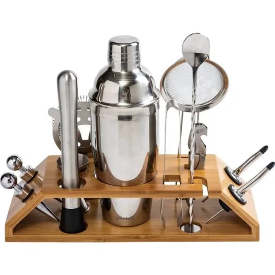 KLAUSBERG KB-7654 Bartendersæt 13 Dele, Sølvshaker