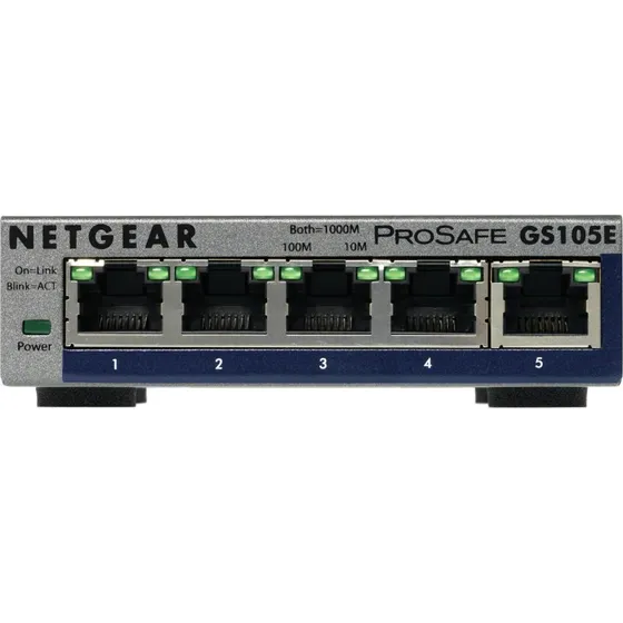 Netgear GS105E 5-Port Managed Gigabit Switch, Grå