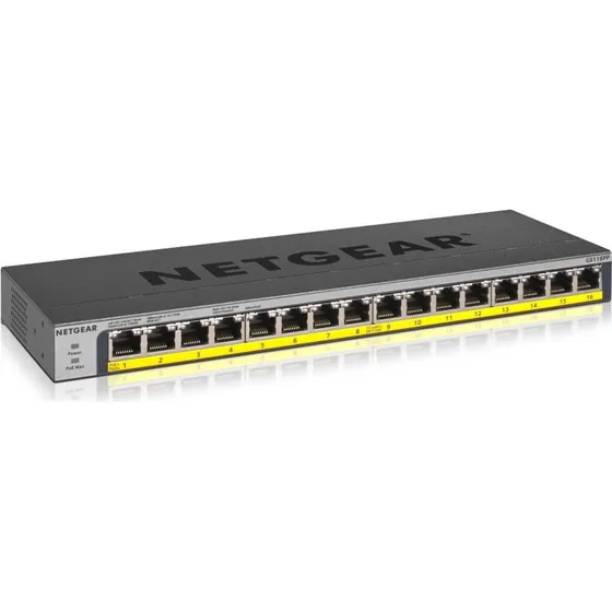 NETGEAR GS116PP 16-Port PoE+ Switch, Sort