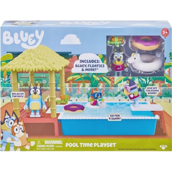 Bluey Pooltime legesæt med Bluey figur – 3+ år
