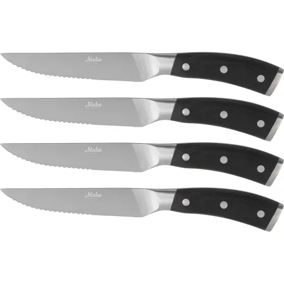 Maku Pakka Wood Steak- og Pizzaknivsæt, 4 stk