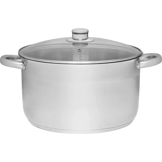 Maku Basic Stålgryde med Glaslåg, 10 L, 28 cm