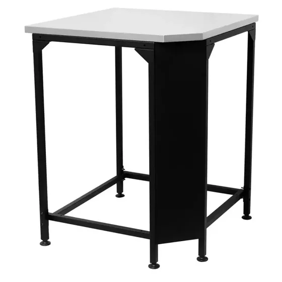 Cozze Hjørnebord 705x705 mm, rustfri stål, sort