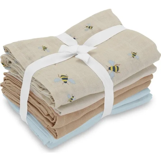 Vanilla Copenhagen Musliner 6-pak Honeybee, Oyster Grey, Oak, Blue 70x70 cm