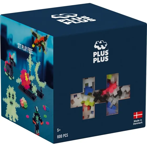 Plus-Plus Glow Mix 600 pcs - Selvlysende Byggeklodser