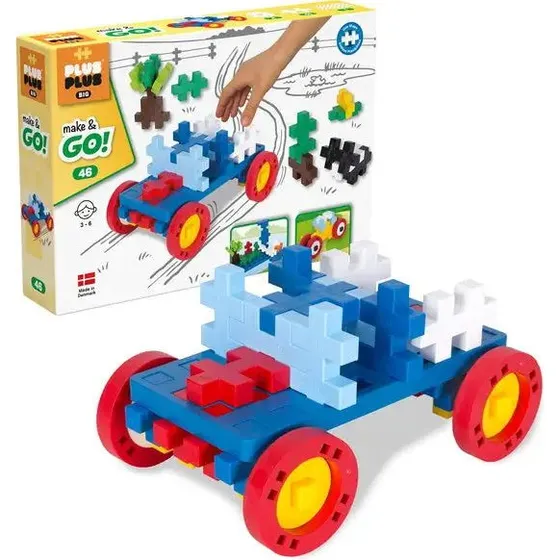 Plus-Plus BIG Make & Go! 46 - Byggesæt med 41 brikker og hjul