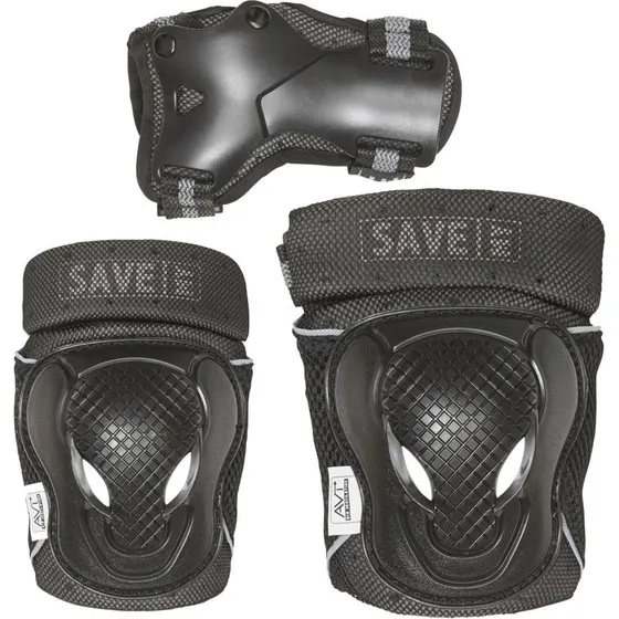 Save My Bones Beskyttelsessæt M, Sort/Grå