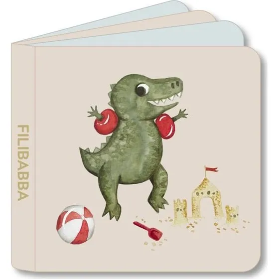 Filibabba Dino Beach Badebog - Vandafvisende Børnebog til 6+ Måneder