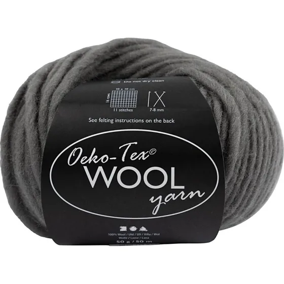 Creativ Company Oeko-Tex Uldgarn Grå 50g
