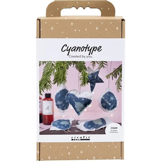 Creativ Company 977848 Cyanotype-Juledekorationer Blå/Sølv