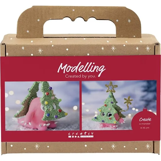 Mini Craft Kit Modellering - Juletræsmonster - Assorterede Farver