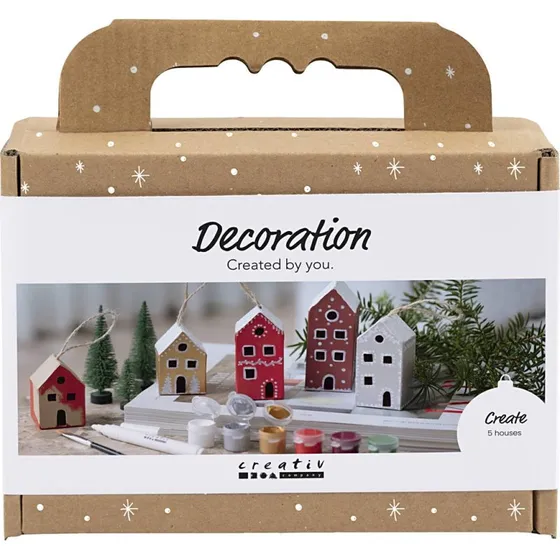 Creativ Company Mini Craft Kit Julehuse Kreasæt - Jule Farver