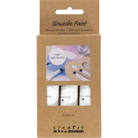 Creativ Company Gouache Maling Hvid 3x20 ml
