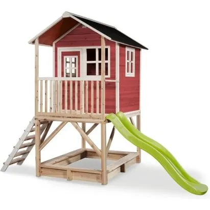 EXIT Loft 500 legehus i træ, rød