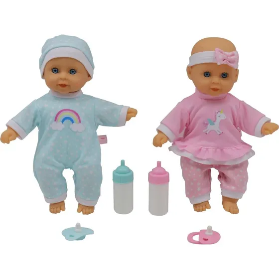 Happy Friend Tvillingedukker 30 cm med outfits