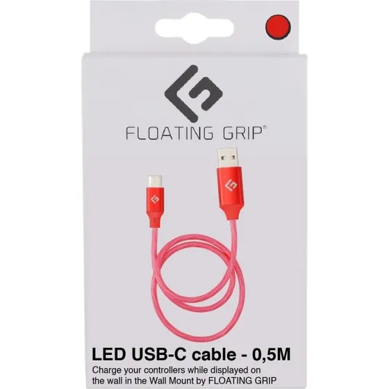 Floating Grip 0,5 m LED USB-C-kabel (rød)