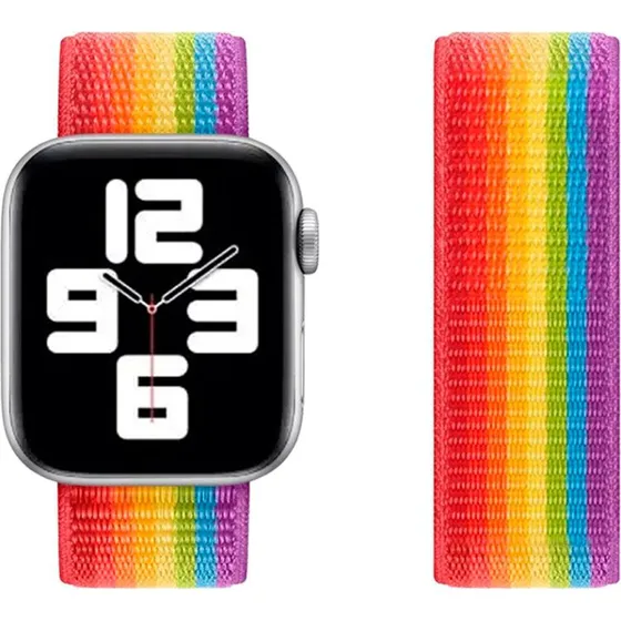 Lippa Apple Watch LGBT+ Nylonrem 38/40/41, Regnbuefarver