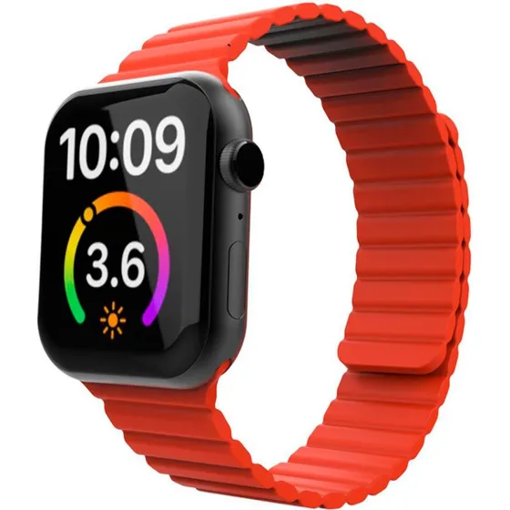 Lippa Magnetisk Silikonerem til Apple Watch 38/40/41 Rød