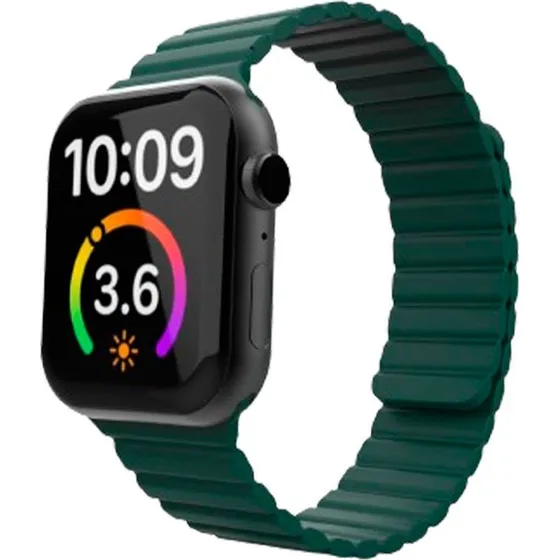 Lippa Magnetisk Silikonerem til Apple Watch 38/40/41 Mørkegrøn