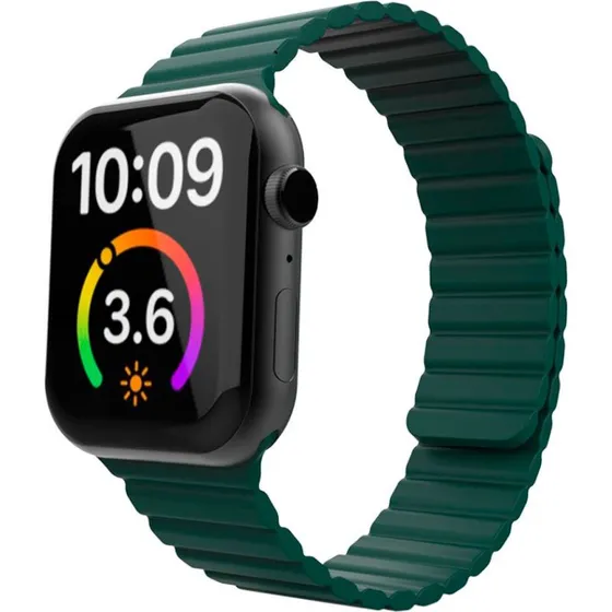 Lippa Magnetisk Silikonerem 42/44/45/49 Mørkegrøn