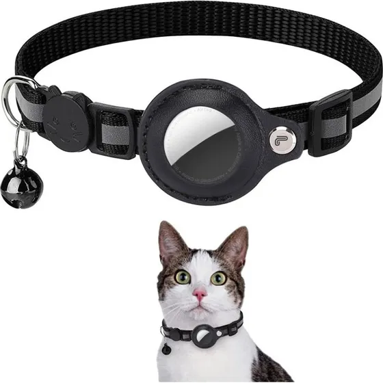 Lippa Collar Halsbånd til AirTag 22-32 cm Sort