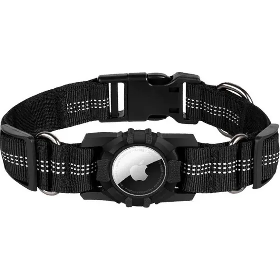 Lippa AirTag Halsbånd til Hund, Sort, L (43,5-61 cm)