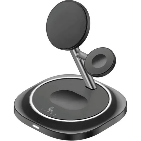 Lippa 3-in-1 Wireless Charger Stand 15W Sort