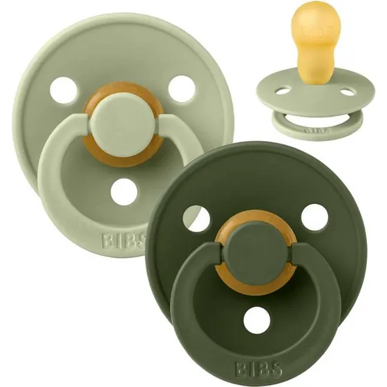 BIBS Rund Colour Sut 2-Pak Str. 3 Sage/Hunter Green