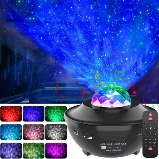 LED Galaxy Natlampe med Bluetooth-højtaler