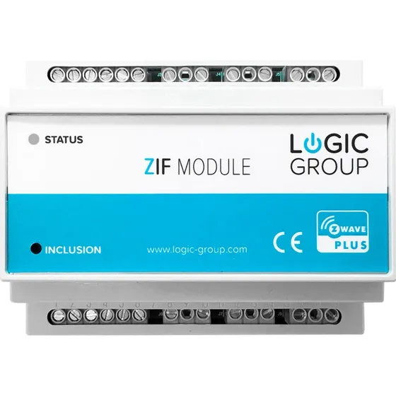 Logic Group ZIF5029 Z-Wave DIN-skinne modul med 6 relæ og 6 impulsindgange
