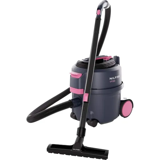 Nilfisk VP300 Støvsuger, 10L, HEPA, Pink, støjsvag