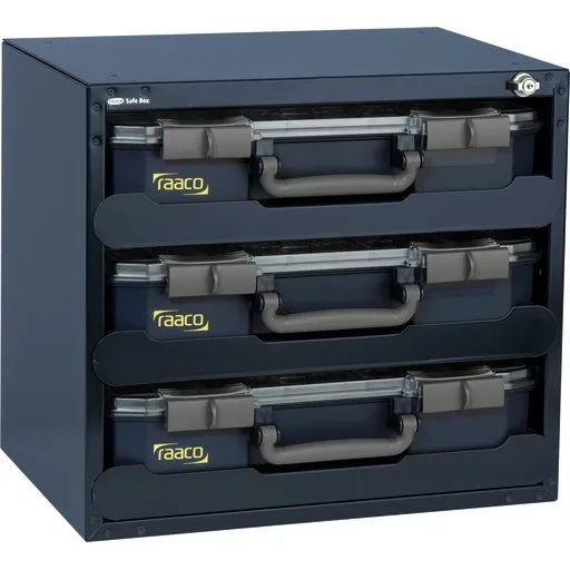 Raaco SafeBox med 3 Carry-Lite 80-kasser
