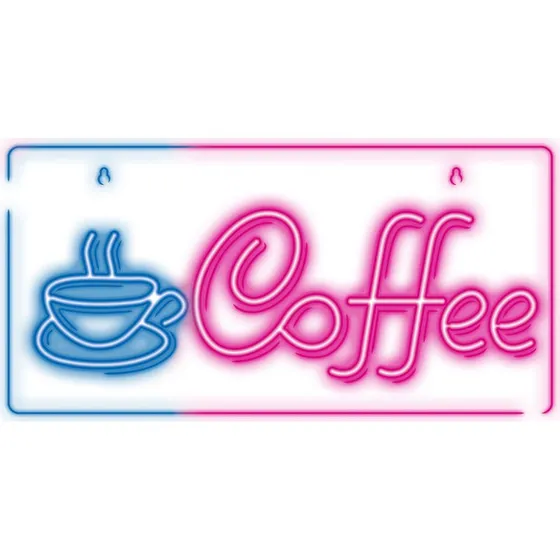 Neolia Neon Plexi LED Lampe Coffee (USB) Pink/Blå