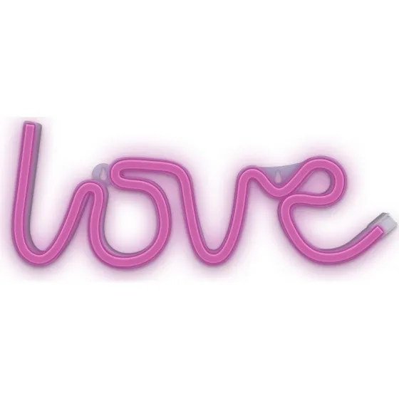 Forever Light Neon LED-Lampe Love, Rosa, Batteri + USB