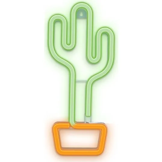 Forever Light Neon Kaktus LED-lys, Orange/Grøn (FLNEO2)