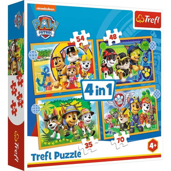 Trefl 4-i-1 Puslespil Paw Patrol – 12, 15, 20, 24 Brikker