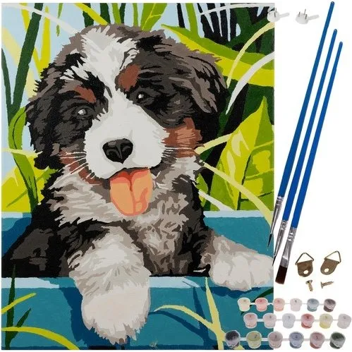 Mal Efter Tal Kit - Hund 40x30cm